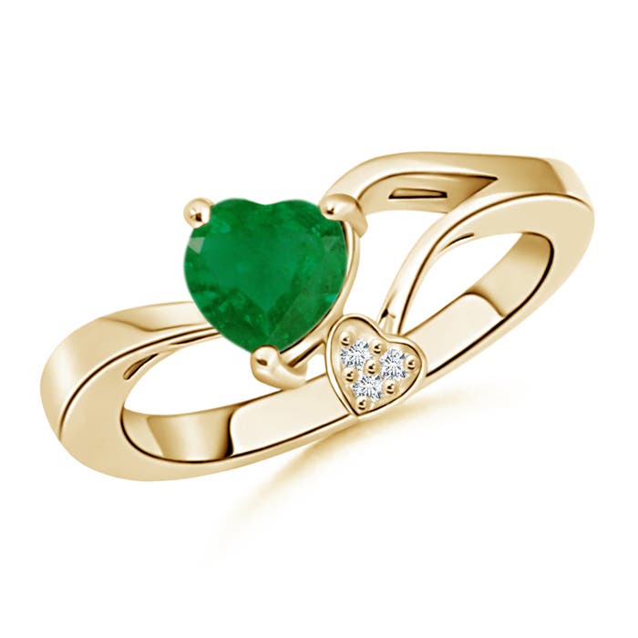 A - Emerald / 0.62 CT / 14 KT Yellow Gold