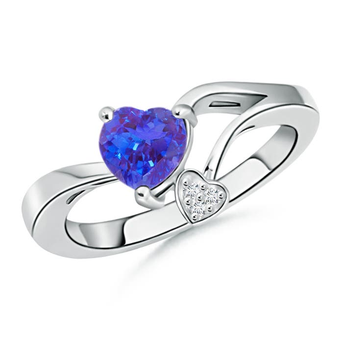 AAA - Tanzanite / 0.82 CT / 14 KT White Gold