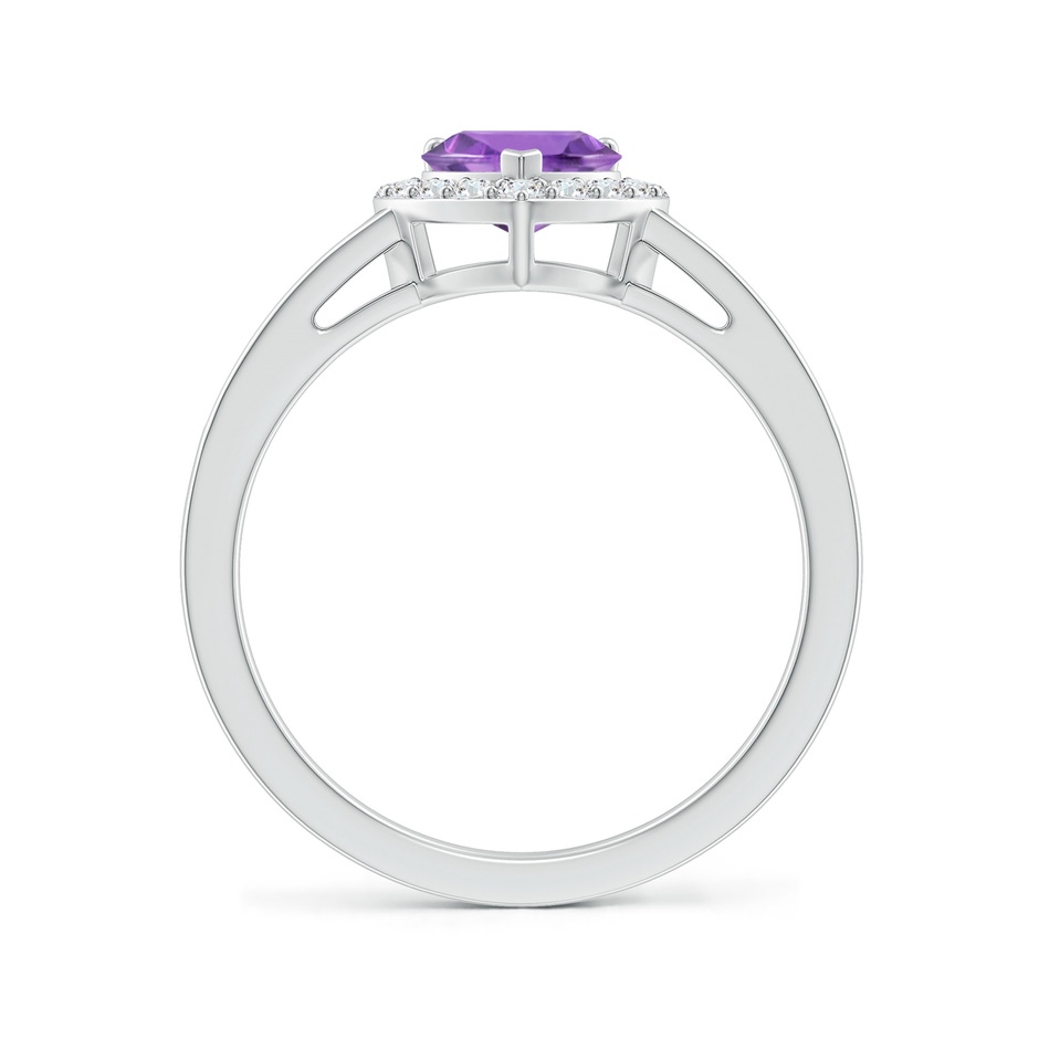6mm A Heart-Shaped Amethyst Halo Ring with Diamond Accents in P950 Platinum side 199