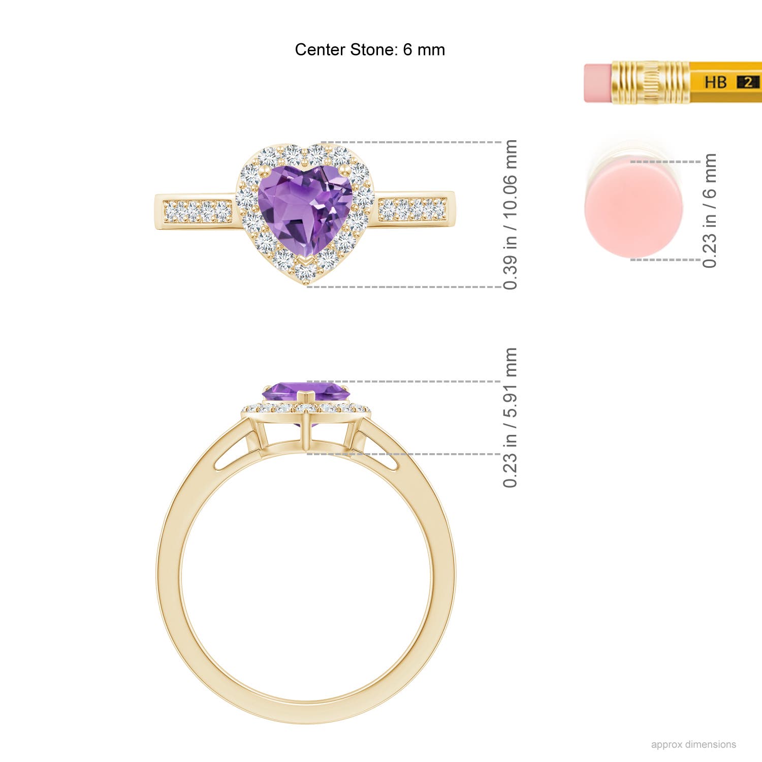 A - Amethyst / 0.98 CT / 14 KT Yellow Gold