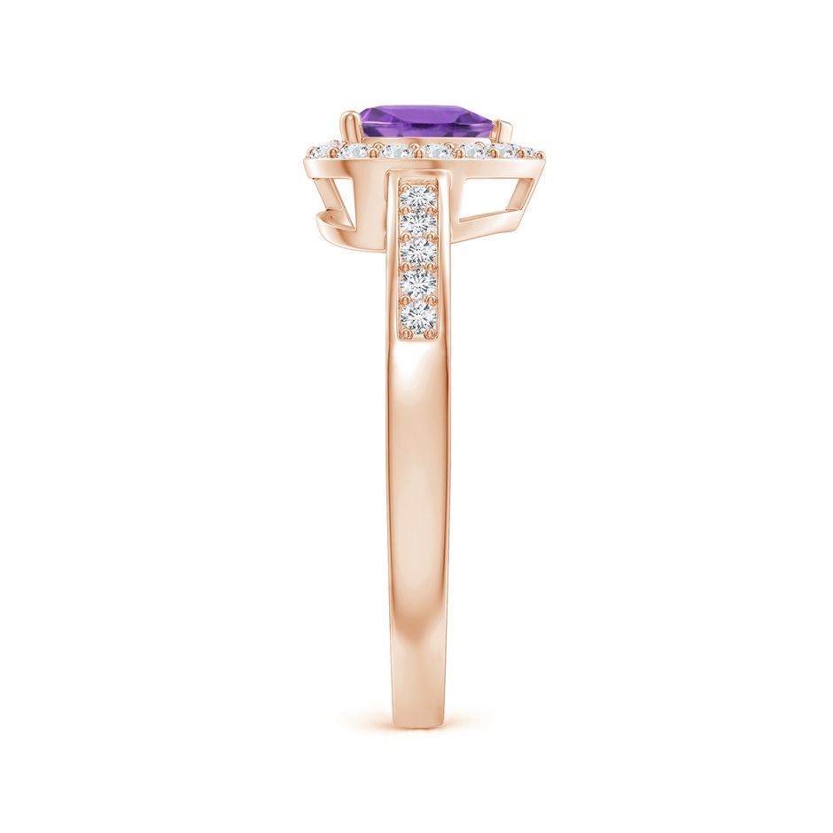 6mm AA Heart-Shaped Amethyst Halo Ring with Diamond Accents in Rose Gold side 299