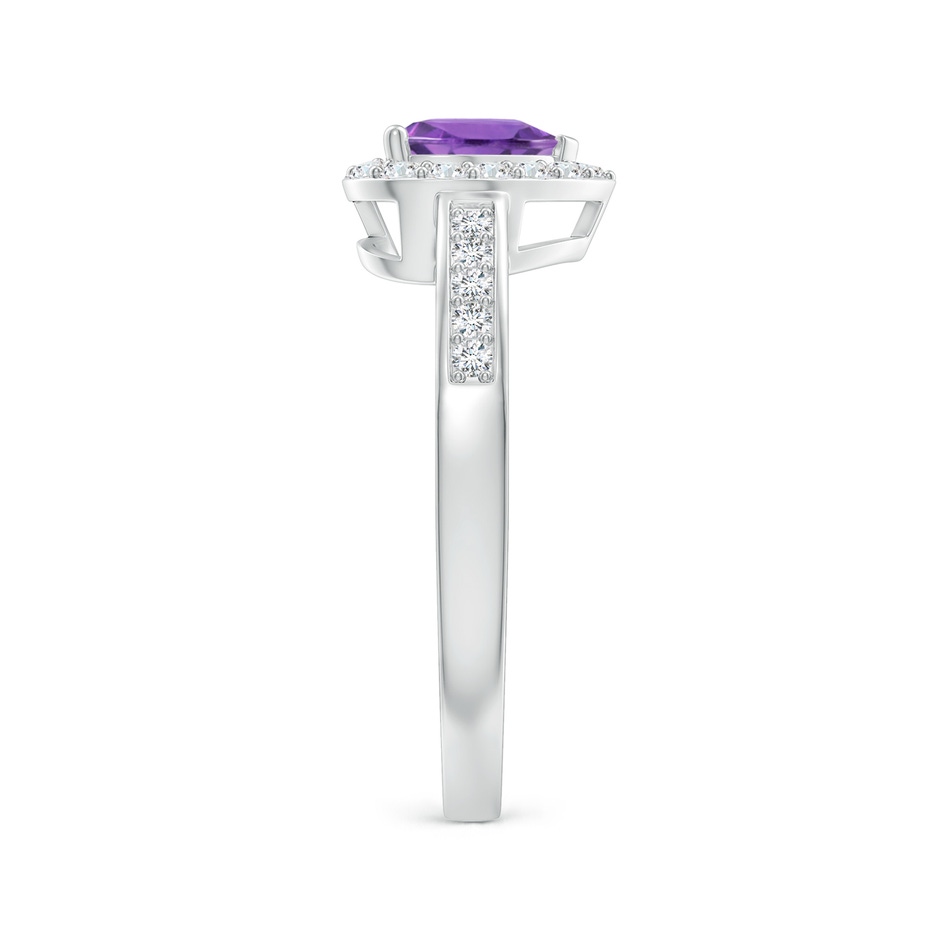 6mm AA Heart-Shaped Amethyst Halo Ring with Diamond Accents in White Gold side 299