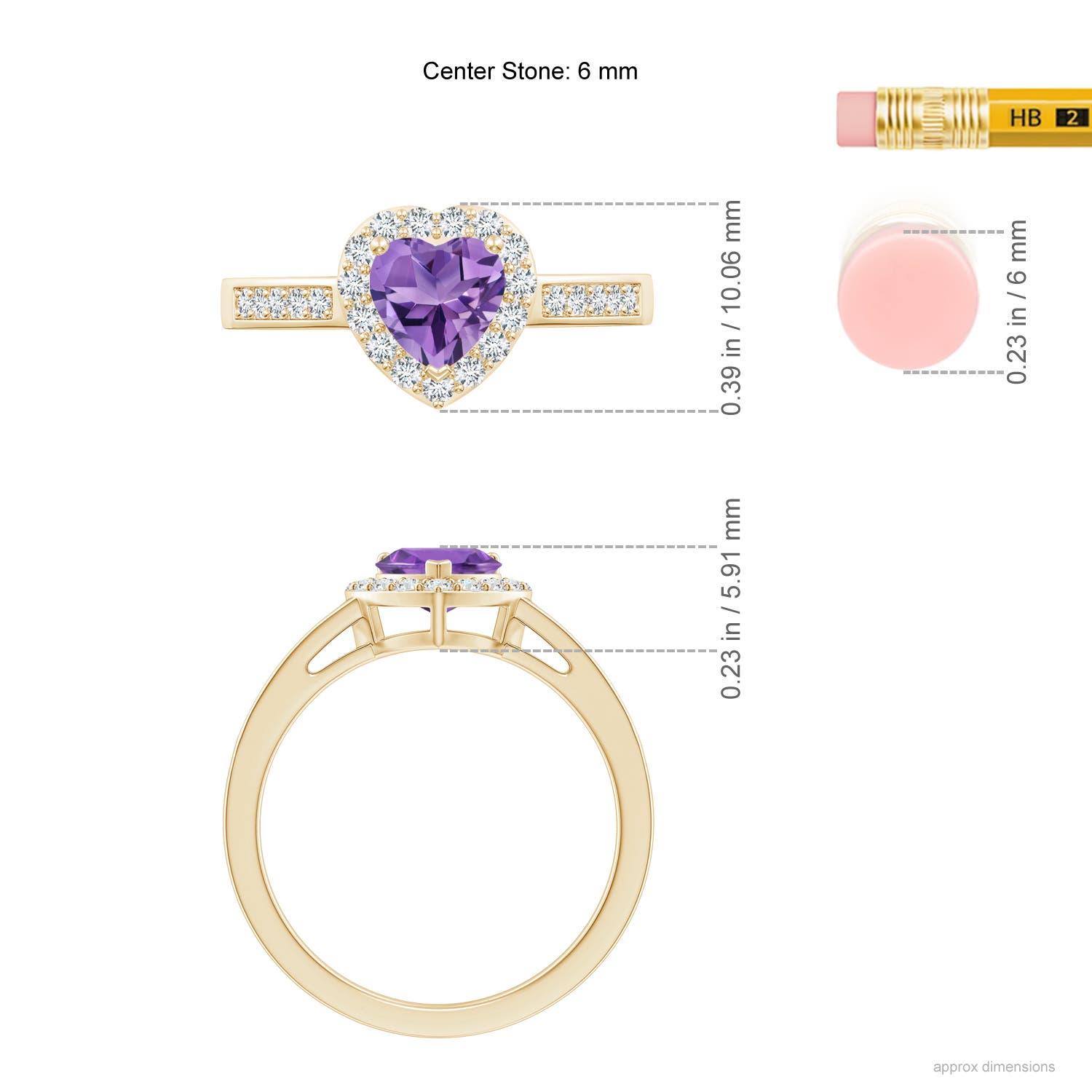 AA - Amethyst / 0.98 CT / 14 KT Yellow Gold