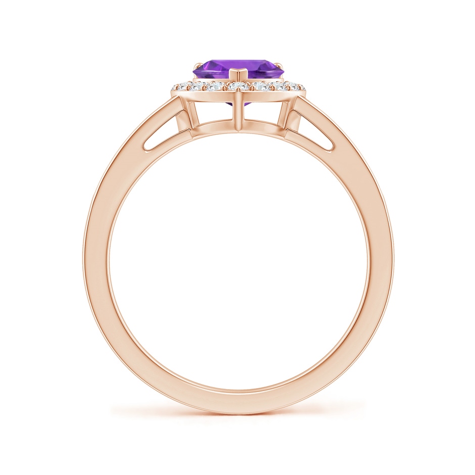 6mm AAA Heart-Shaped Amethyst Halo Ring with Diamond Accents in Rose Gold side 199