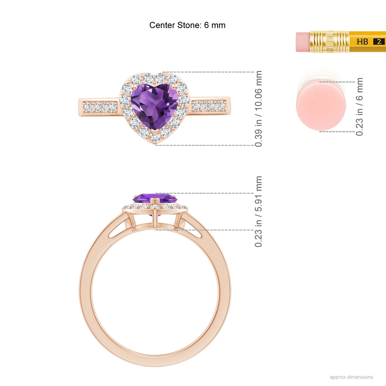 AAA - Amethyst / 0.98 CT / 14 KT Rose Gold