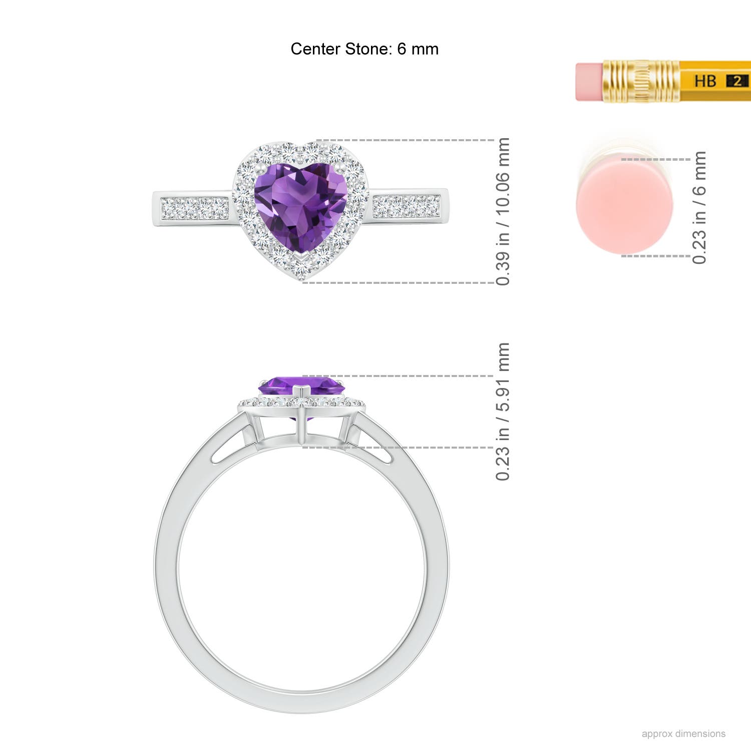 AAA - Amethyst / 0.98 CT / 14 KT White Gold