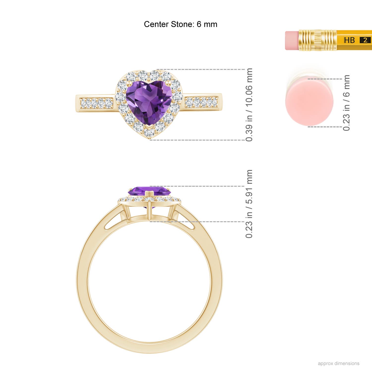 AAA - Amethyst / 0.98 CT / 14 KT Yellow Gold