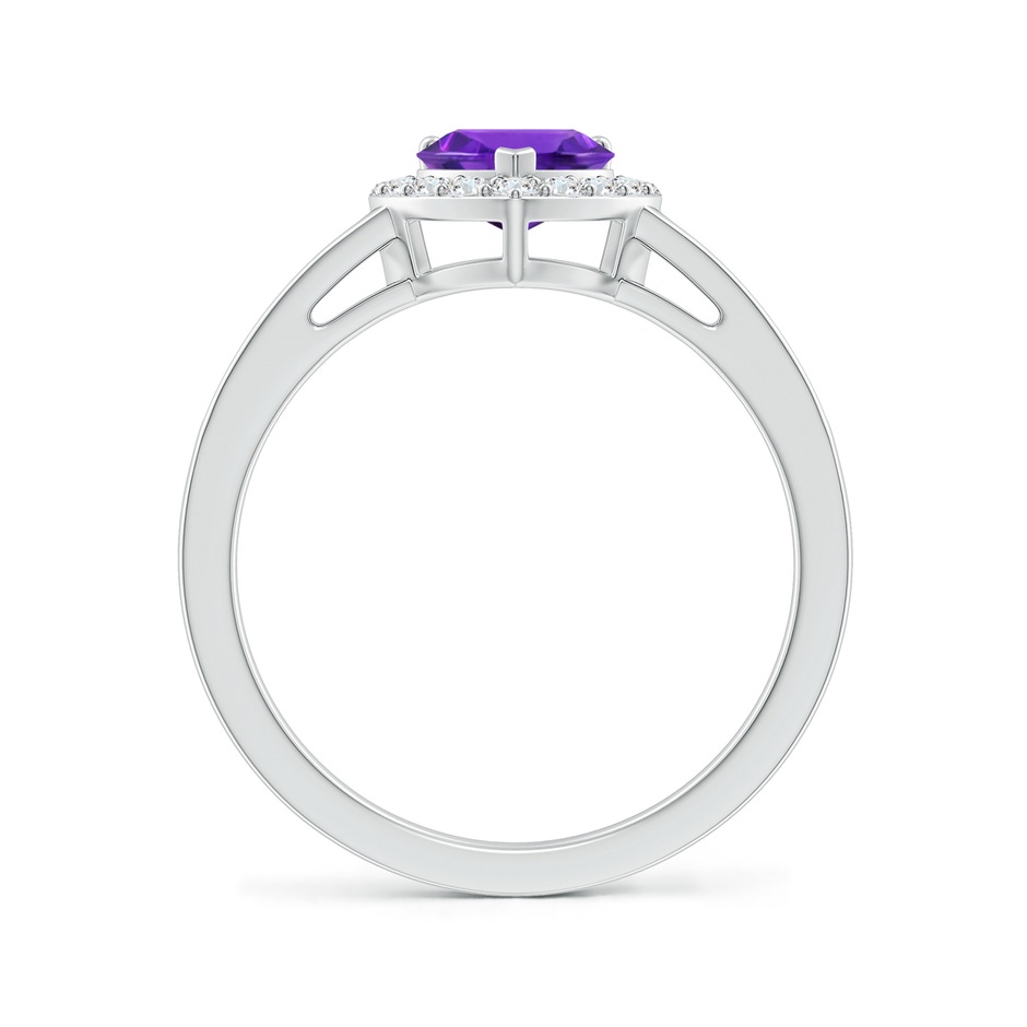 6mm AAAA Heart-Shaped Amethyst Halo Ring with Diamond Accents in P950 Platinum side 199
