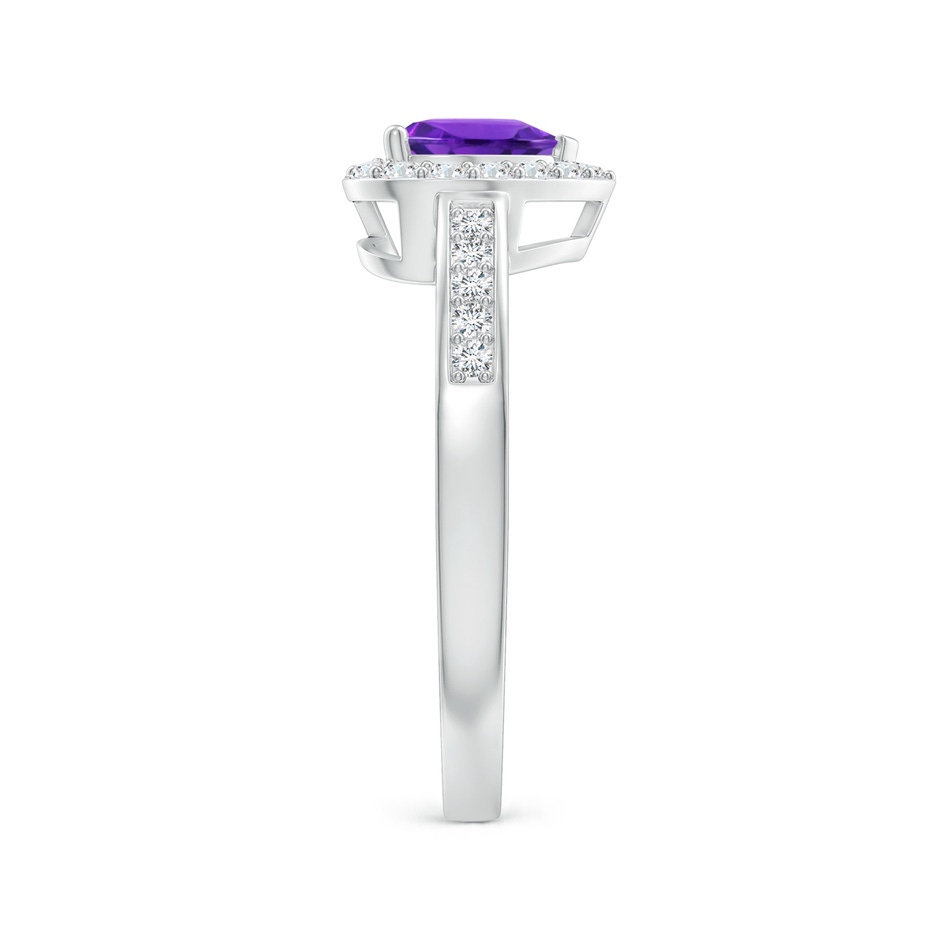 6mm AAAA Heart-Shaped Amethyst Halo Ring with Diamond Accents in P950 Platinum side 299