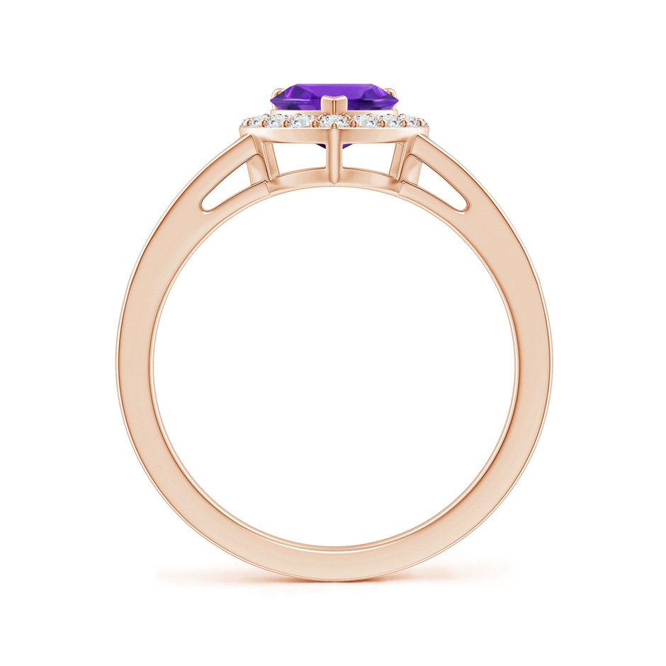 6mm AAAA Heart-Shaped Amethyst Halo Ring with Diamond Accents in Rose Gold side 199