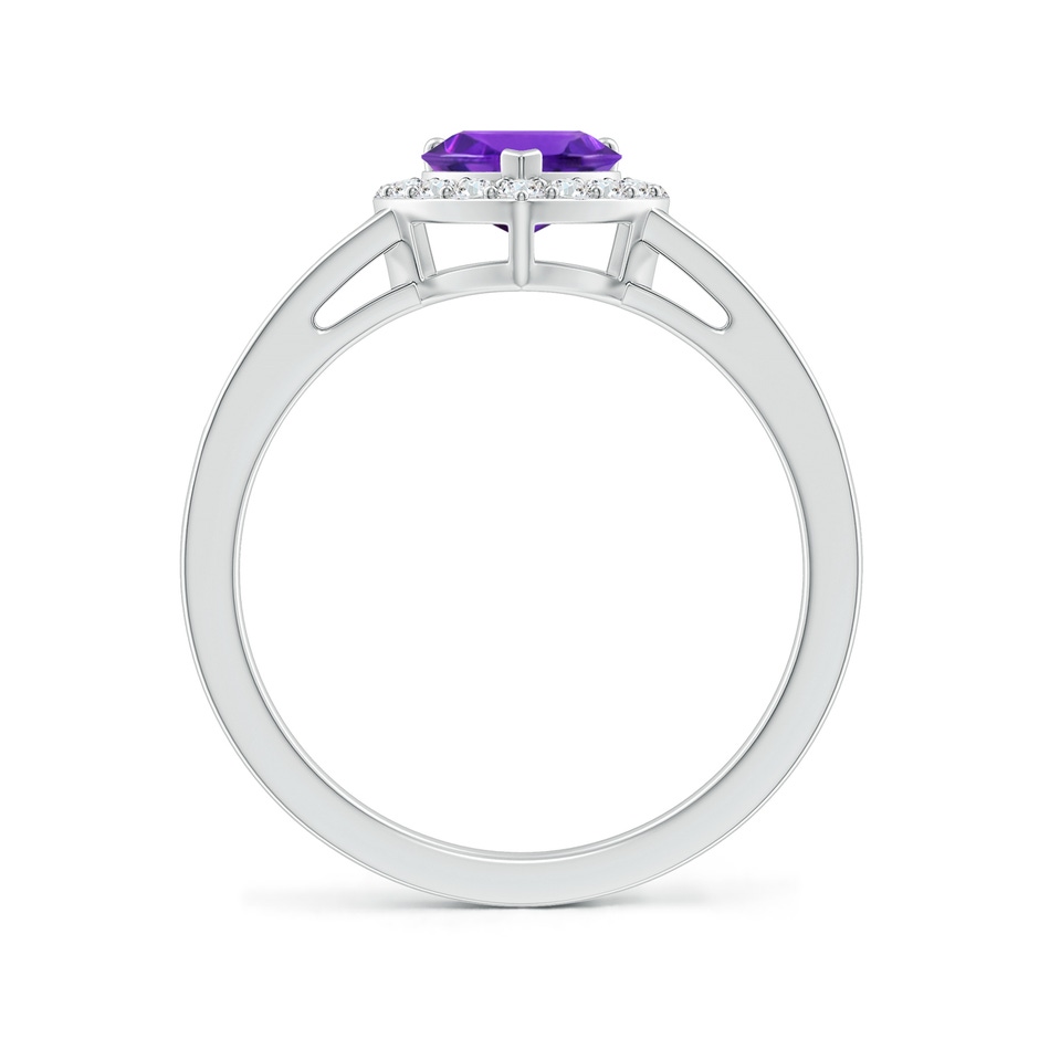 6mm AAAA Heart-Shaped Amethyst Halo Ring with Diamond Accents in White Gold side 199