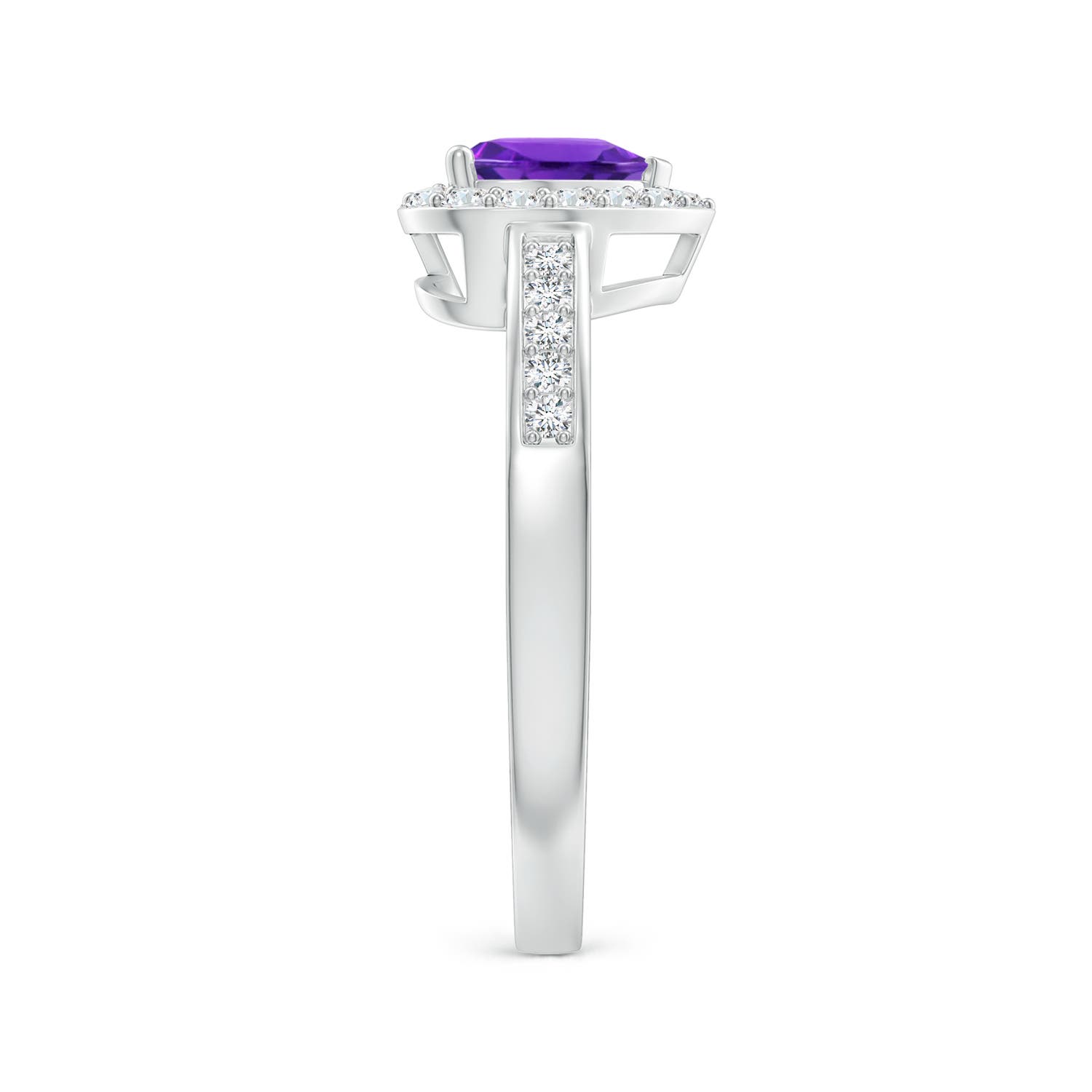 AAAA - Amethyst / 0.98 CT / 14 KT White Gold