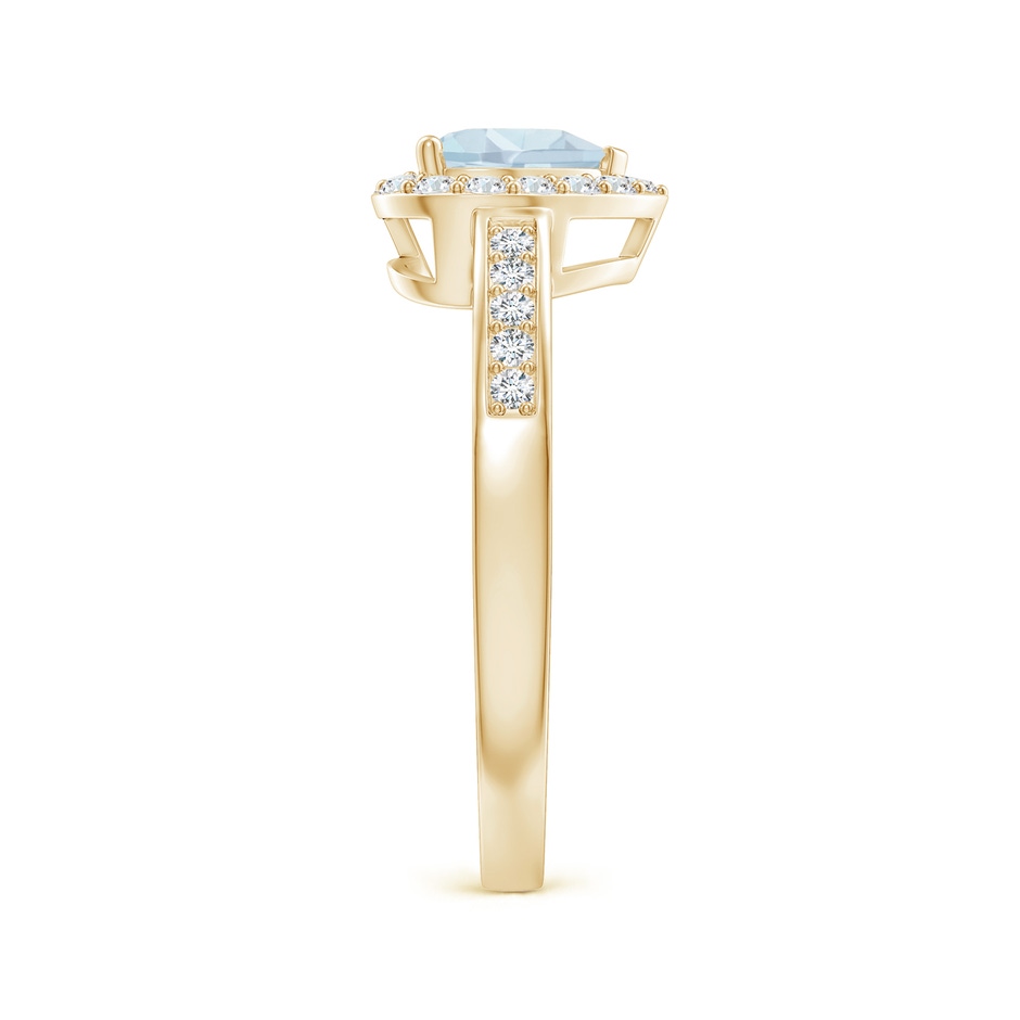 6mm A Heart-Shaped Aquamarine Halo Ring with Diamond Accents in 10K Yellow Gold side-2