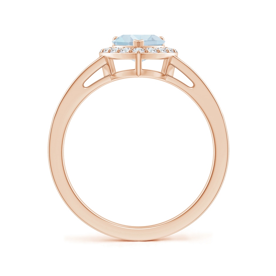 6mm A Heart-Shaped Aquamarine Halo Ring with Diamond Accents in Rose Gold side-1