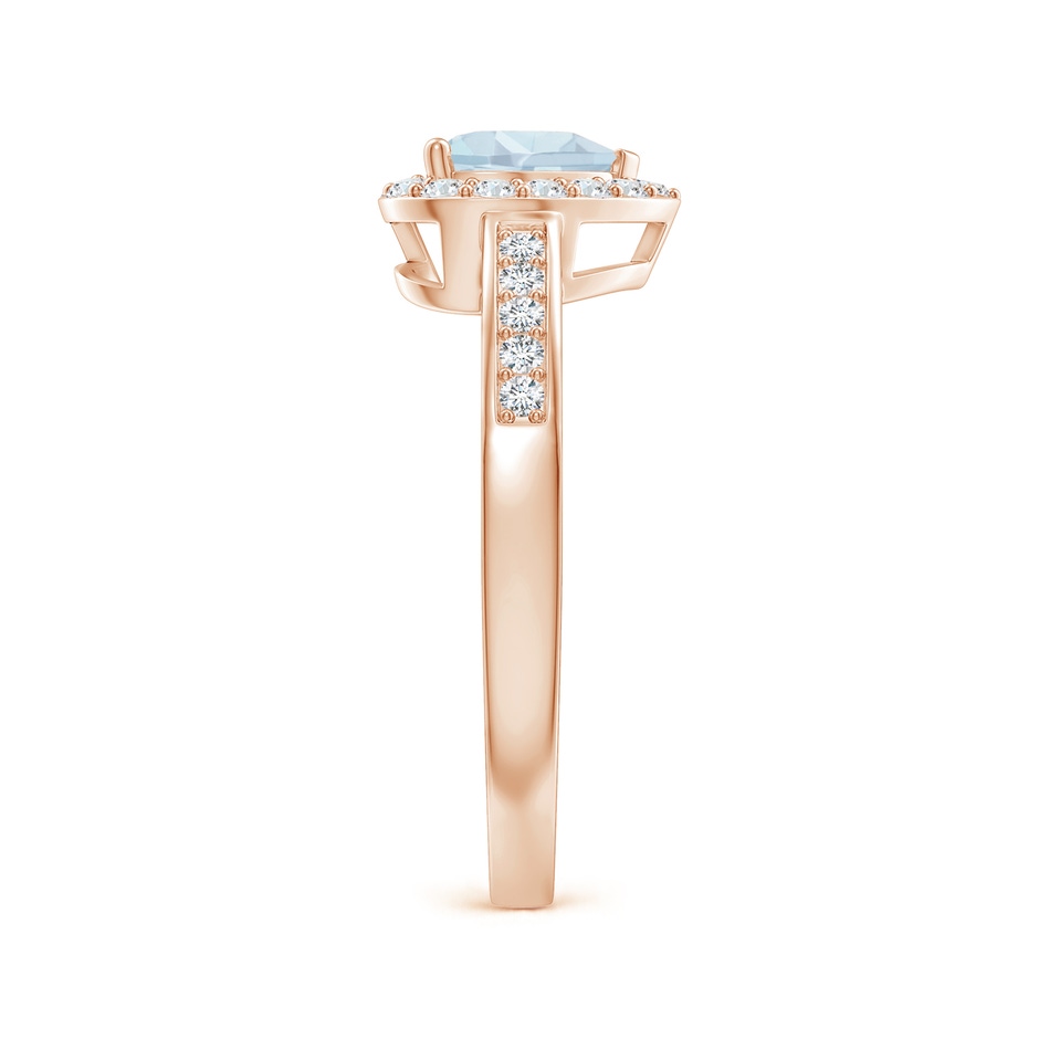 6mm A Heart-Shaped Aquamarine Halo Ring with Diamond Accents in Rose Gold side-2