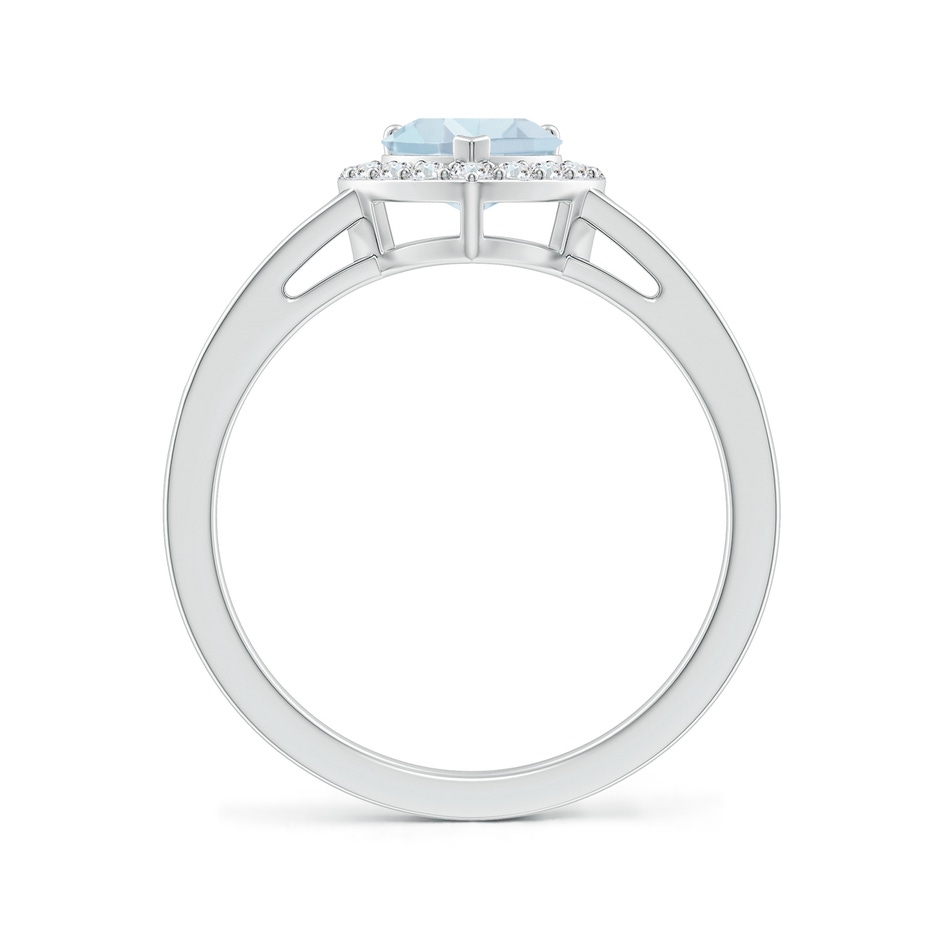 6mm A Heart-Shaped Aquamarine Halo Ring with Diamond Accents in White Gold side-1