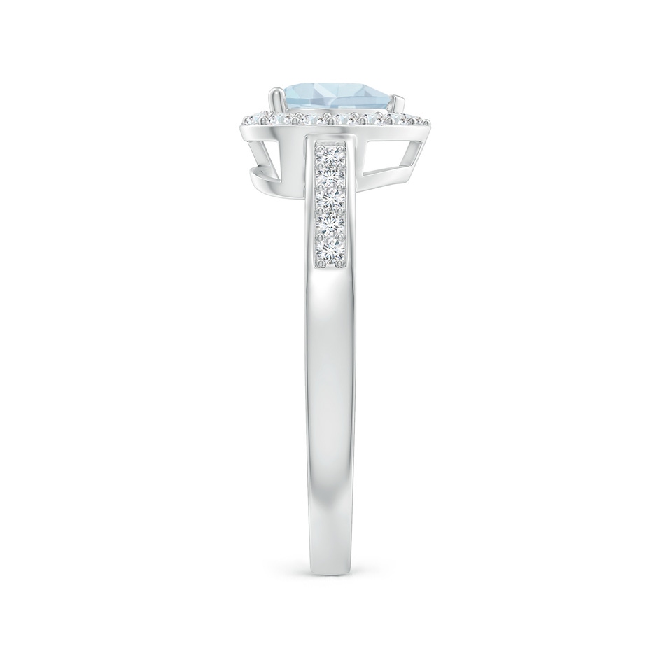 6mm A Heart-Shaped Aquamarine Halo Ring with Diamond Accents in White Gold side-2