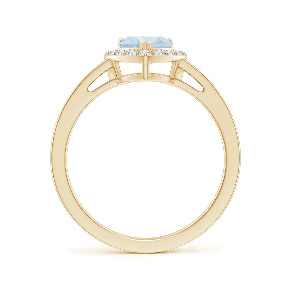 6mm A Heart-Shaped Aquamarine Halo Ring with Diamond Accents in Yellow Gold side-1