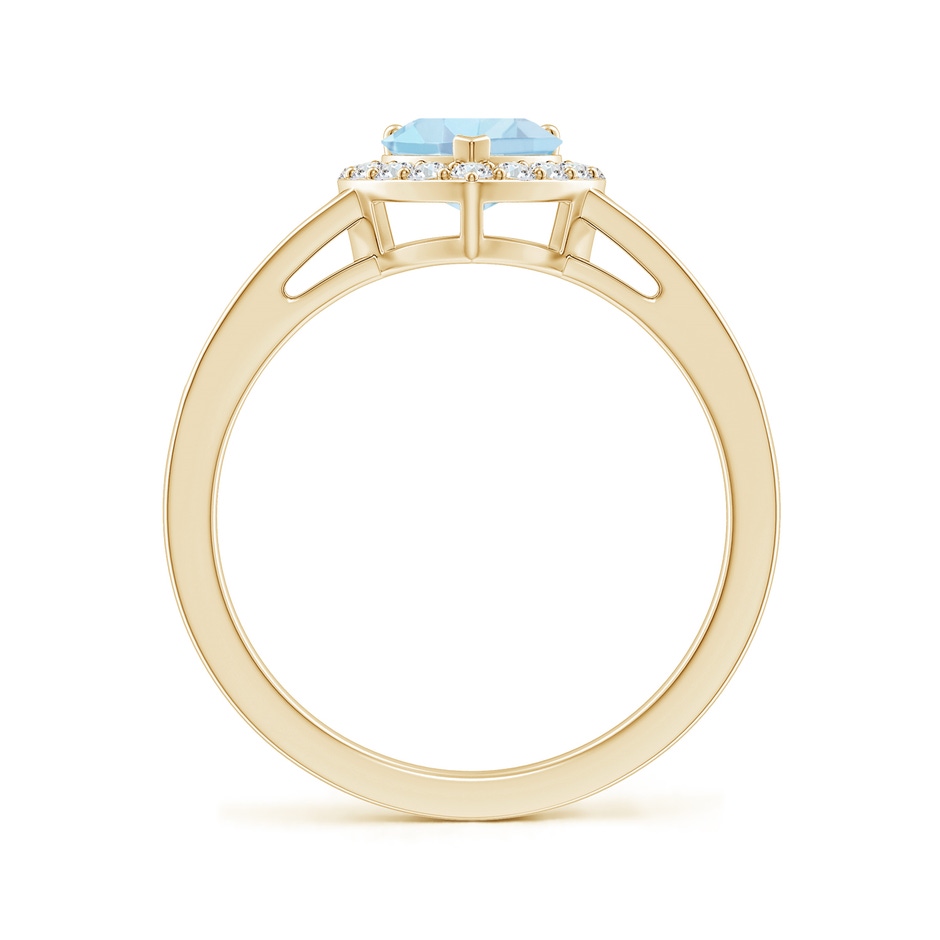 6mm AA Heart-Shaped Aquamarine Halo Ring with Diamond Accents in Yellow Gold side-1