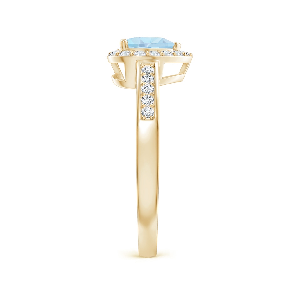 6mm AA Heart-Shaped Aquamarine Halo Ring with Diamond Accents in Yellow Gold side-2