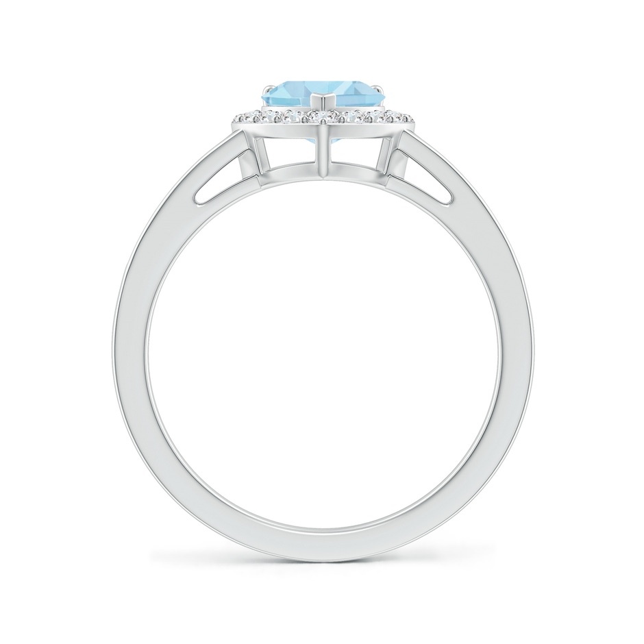 6mm AAA Heart-Shaped Aquamarine Halo Ring with Diamond Accents in P950 Platinum side-1