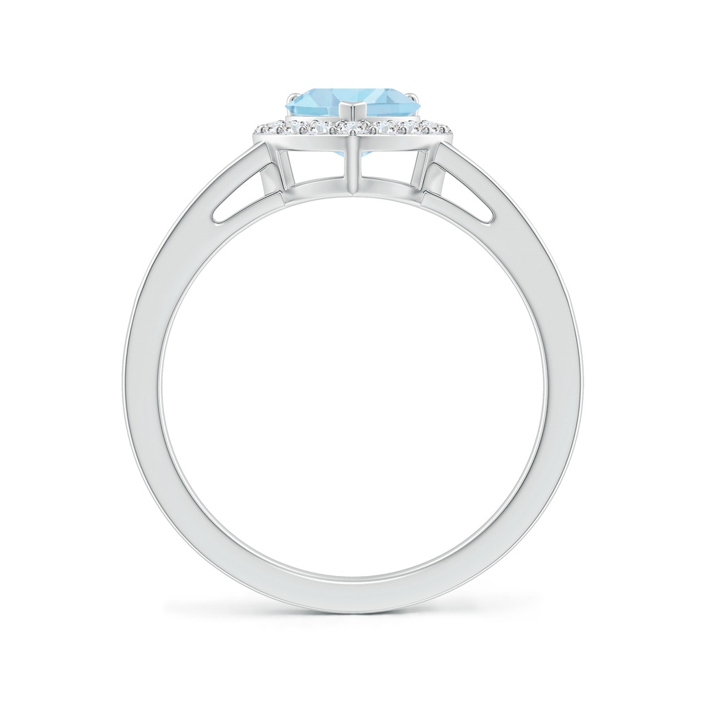6mm AAA Heart-Shaped Aquamarine Halo Ring with Diamond Accents in White Gold - side_1