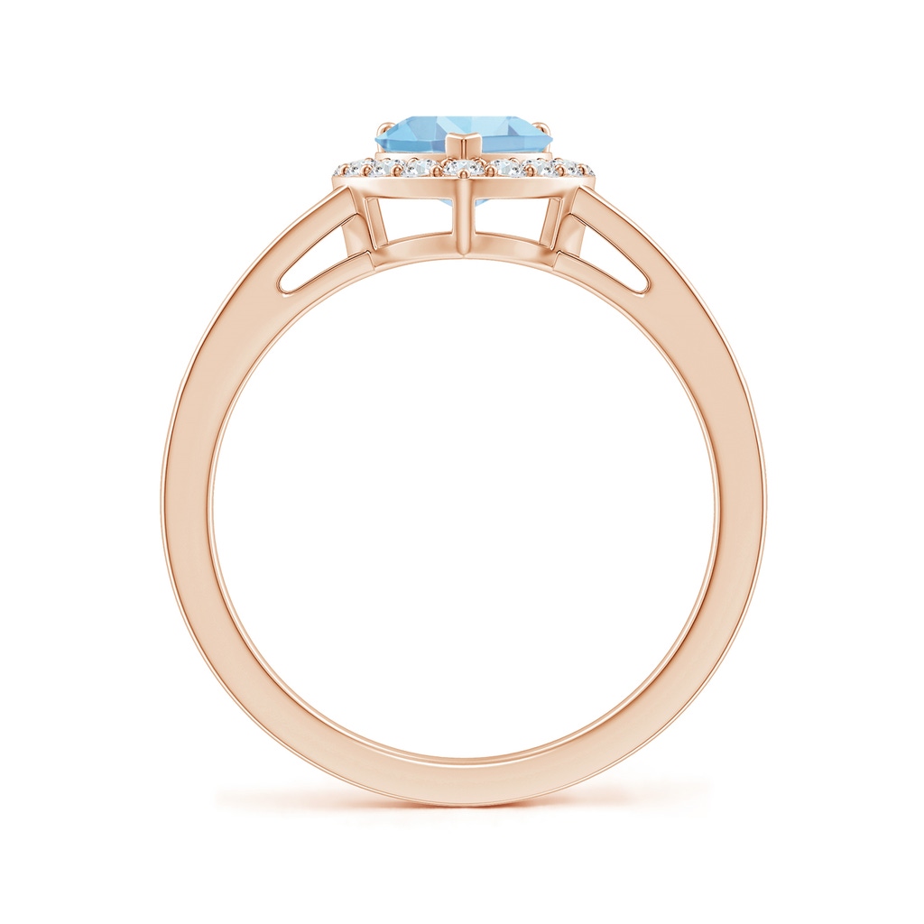 6mm AAAA Heart-Shaped Aquamarine Halo Ring with Diamond Accents in Rose Gold - side_1