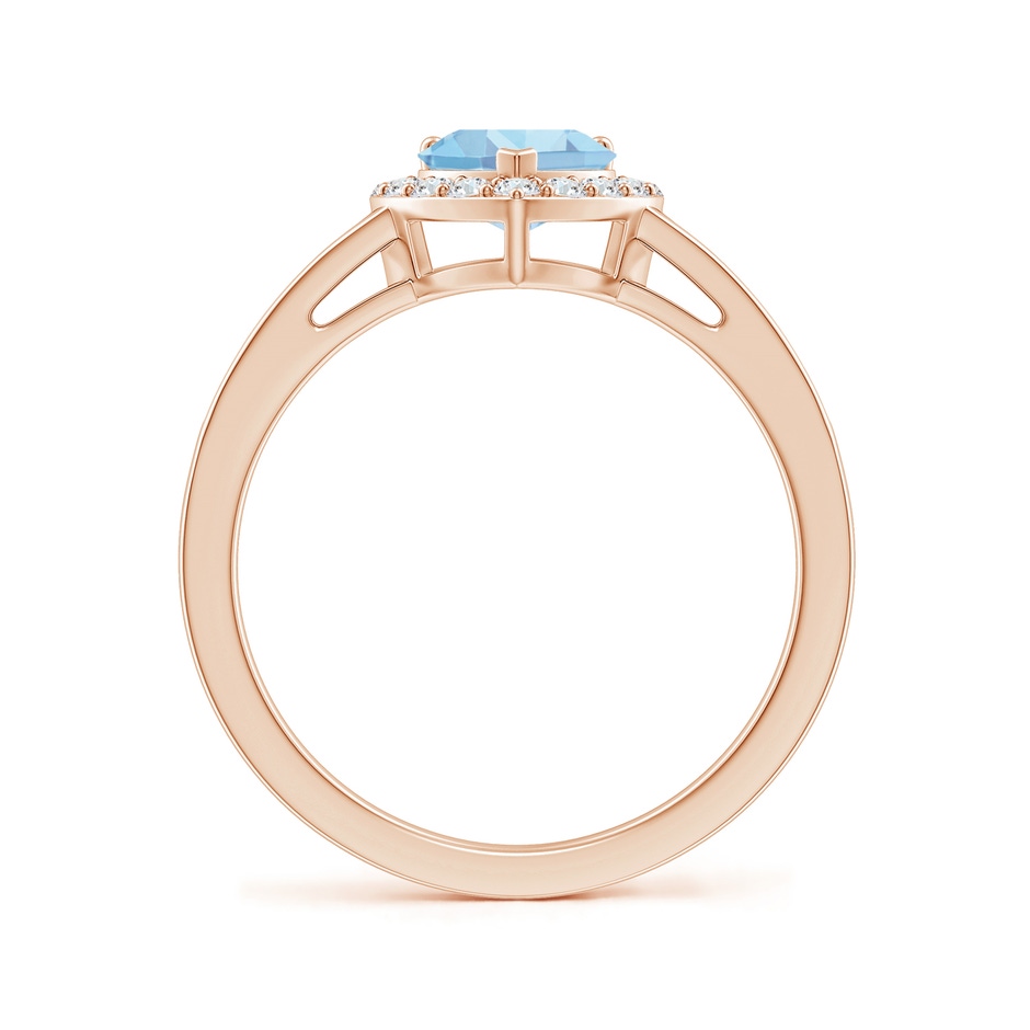 6mm AAAA Heart-Shaped Aquamarine Halo Ring with Diamond Accents in Rose Gold side-1