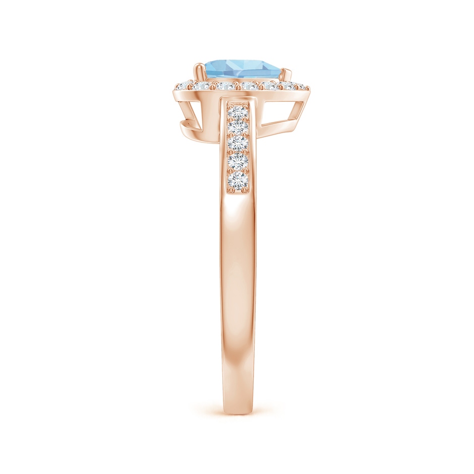 6mm AAAA Heart-Shaped Aquamarine Halo Ring with Diamond Accents in Rose Gold side-2