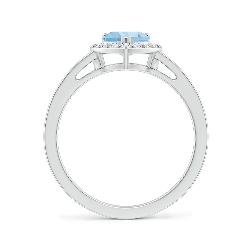 6mm AAAA Heart-Shaped Aquamarine Halo Ring with Diamond Accents in White Gold - side_1