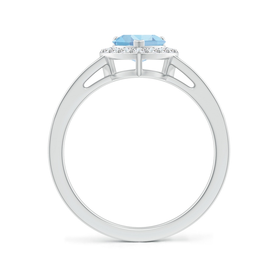 6mm AAAA Heart-Shaped Aquamarine Halo Ring with Diamond Accents in White Gold Side-1