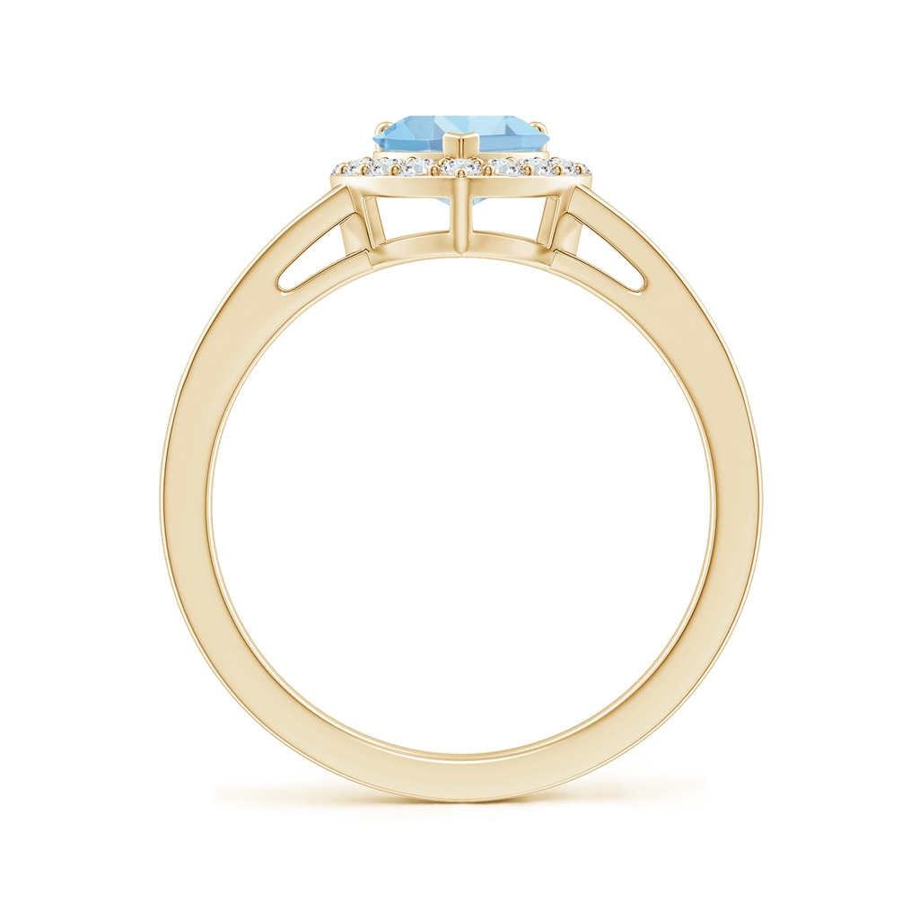 6mm AAAA Heart-Shaped Aquamarine Halo Ring with Diamond Accents in Yellow Gold - side_1