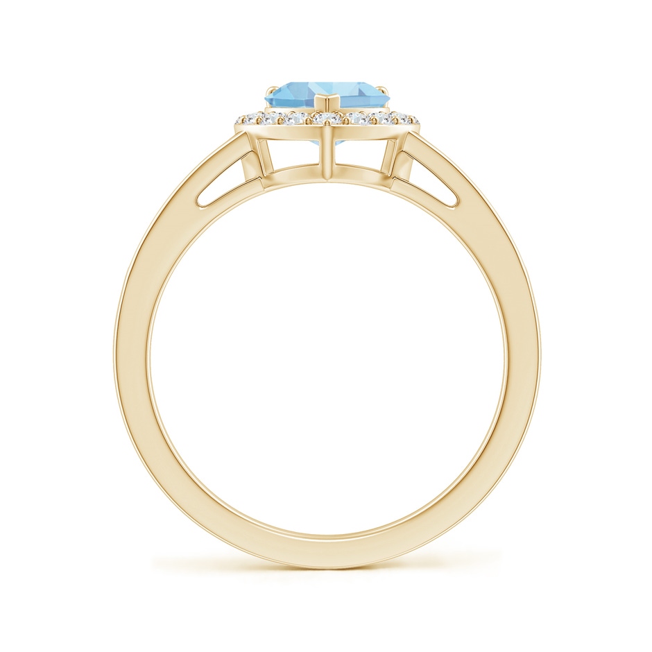 6mm AAAA Heart-Shaped Aquamarine Halo Ring with Diamond Accents in Yellow Gold side-1