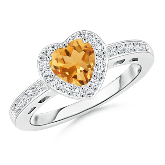 A - Citrine / 0.98 CT / 14 KT White Gold