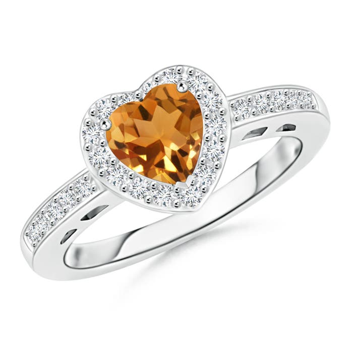 AA - Citrine / 0.98 CT / 14 KT White Gold