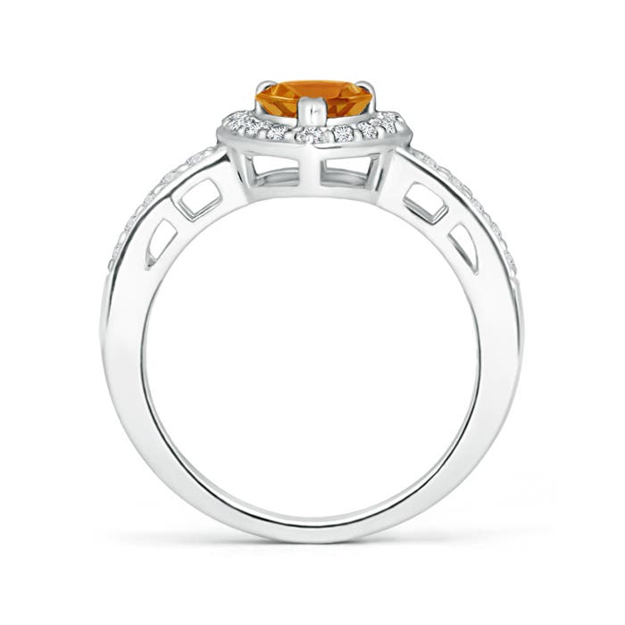 AA - Citrine / 0.98 CT / 14 KT White Gold