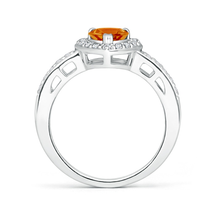 6mm AAA Heart-Shaped Citrine Halo Ring with Diamond Accents in White Gold Product Image