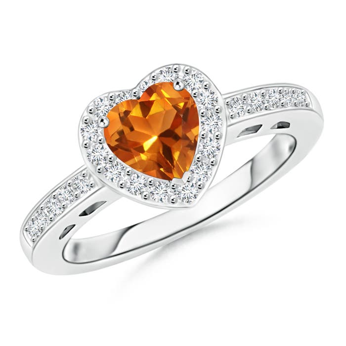 AAAA - Citrine / 0.98 CT / 14 KT White Gold