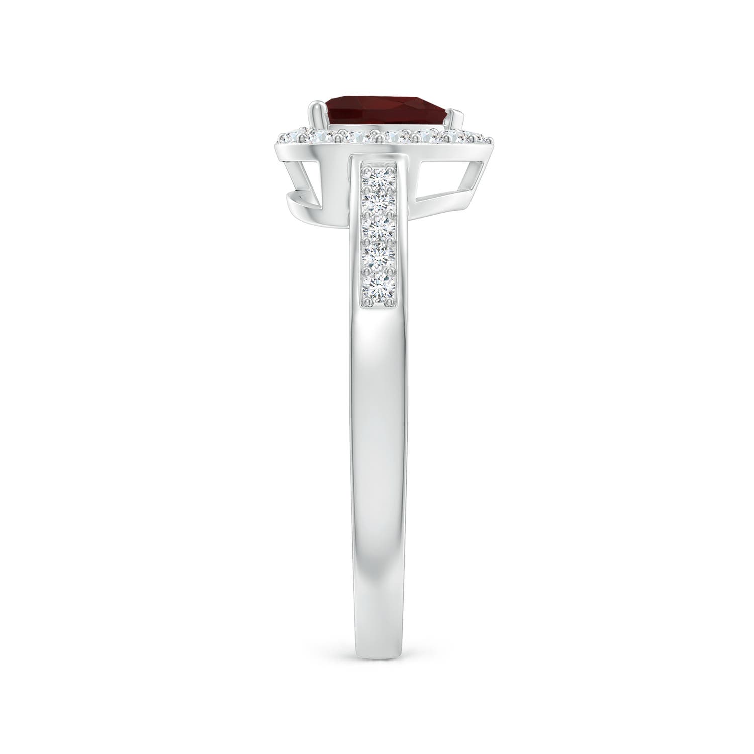 AA - Garnet / 1.18 CT / 14 KT White Gold