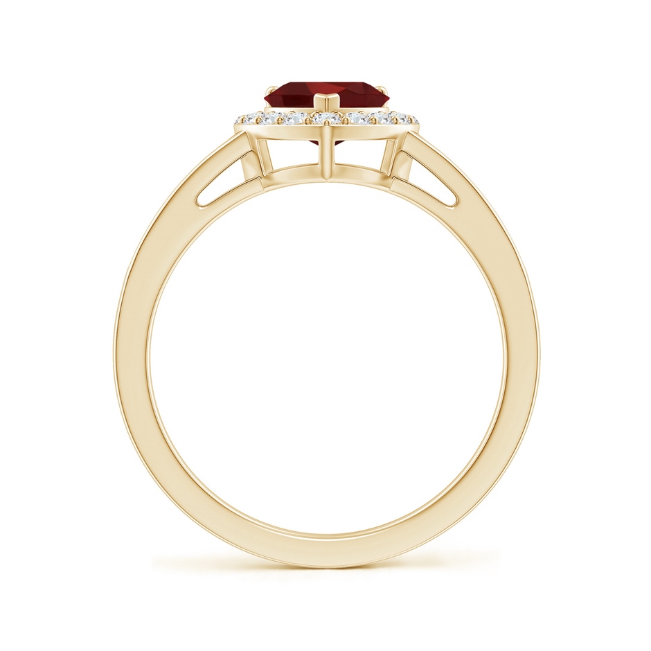 6mm AAA Heart-Shaped Garnet Halo Ring with Diamond Accents in Yellow Gold side-1