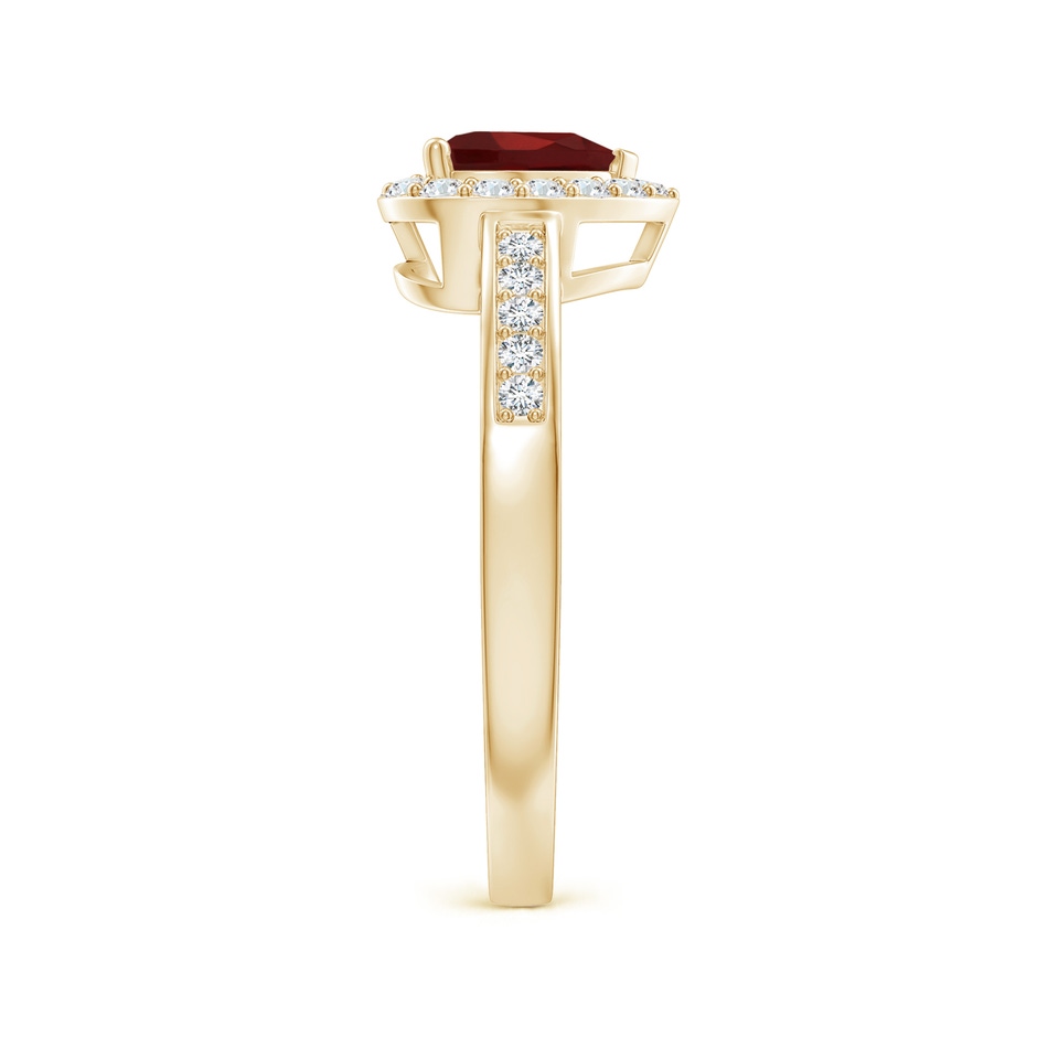 6mm AAA Heart-Shaped Garnet Halo Ring with Diamond Accents in Yellow Gold side-2