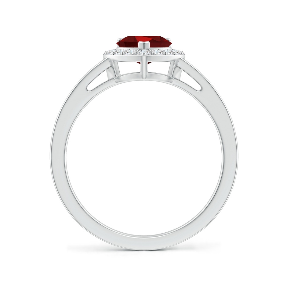 6mm AAAA Heart-Shaped Garnet Halo Ring with Diamond Accents in P950 Platinum side-1
