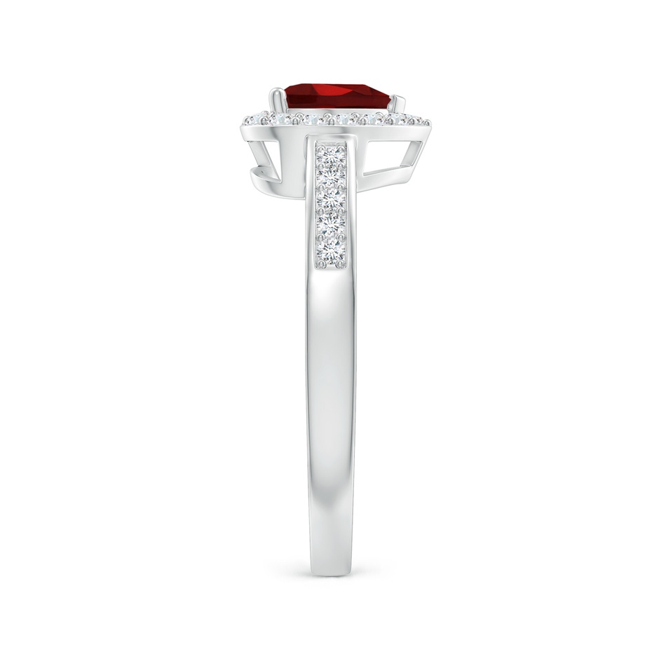 6mm AAAA Heart-Shaped Garnet Halo Ring with Diamond Accents in P950 Platinum side-2