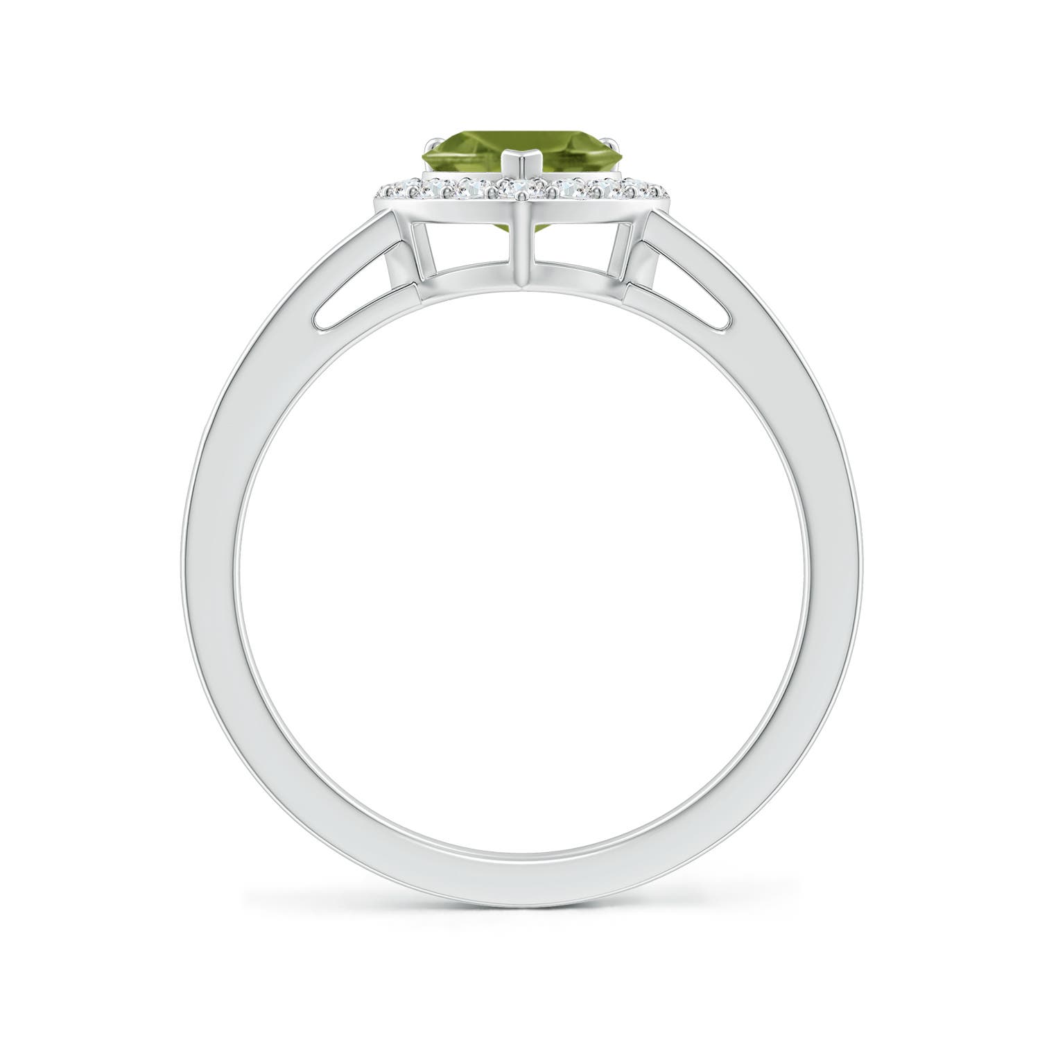 A - Peridot / 0.98 CT / 14 KT White Gold