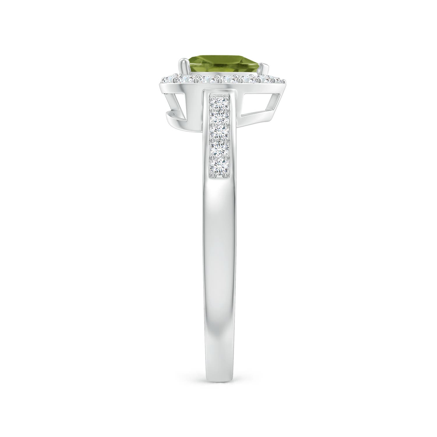 A - Peridot / 0.98 CT / 14 KT White Gold