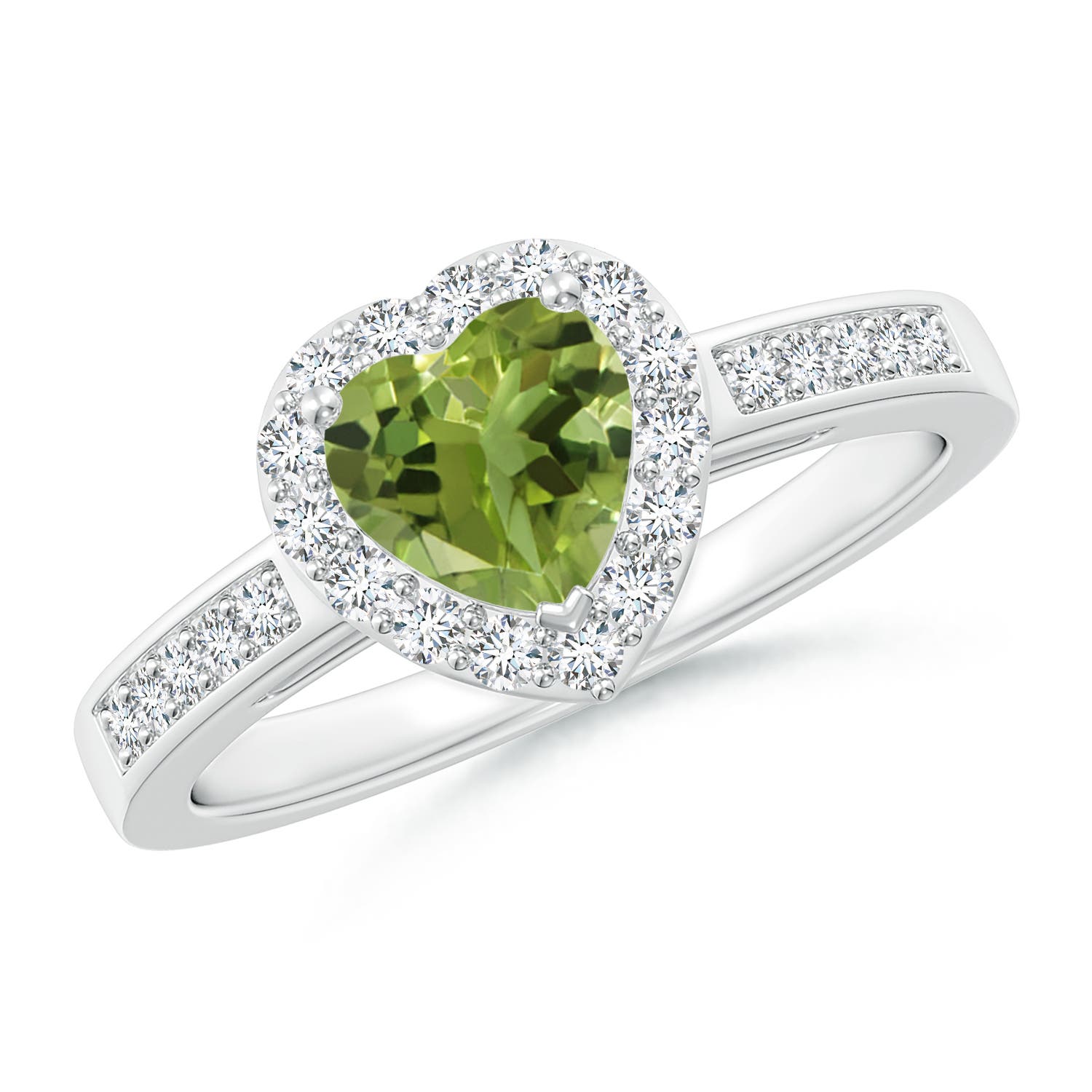 AA - Peridot / 0.98 CT / 14 KT White Gold