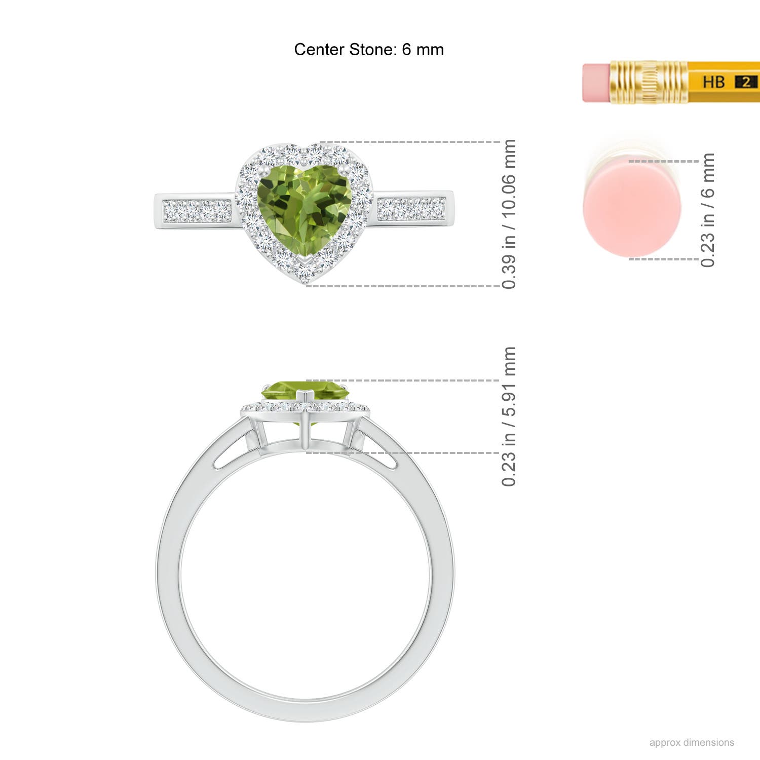 AA - Peridot / 0.98 CT / 14 KT White Gold