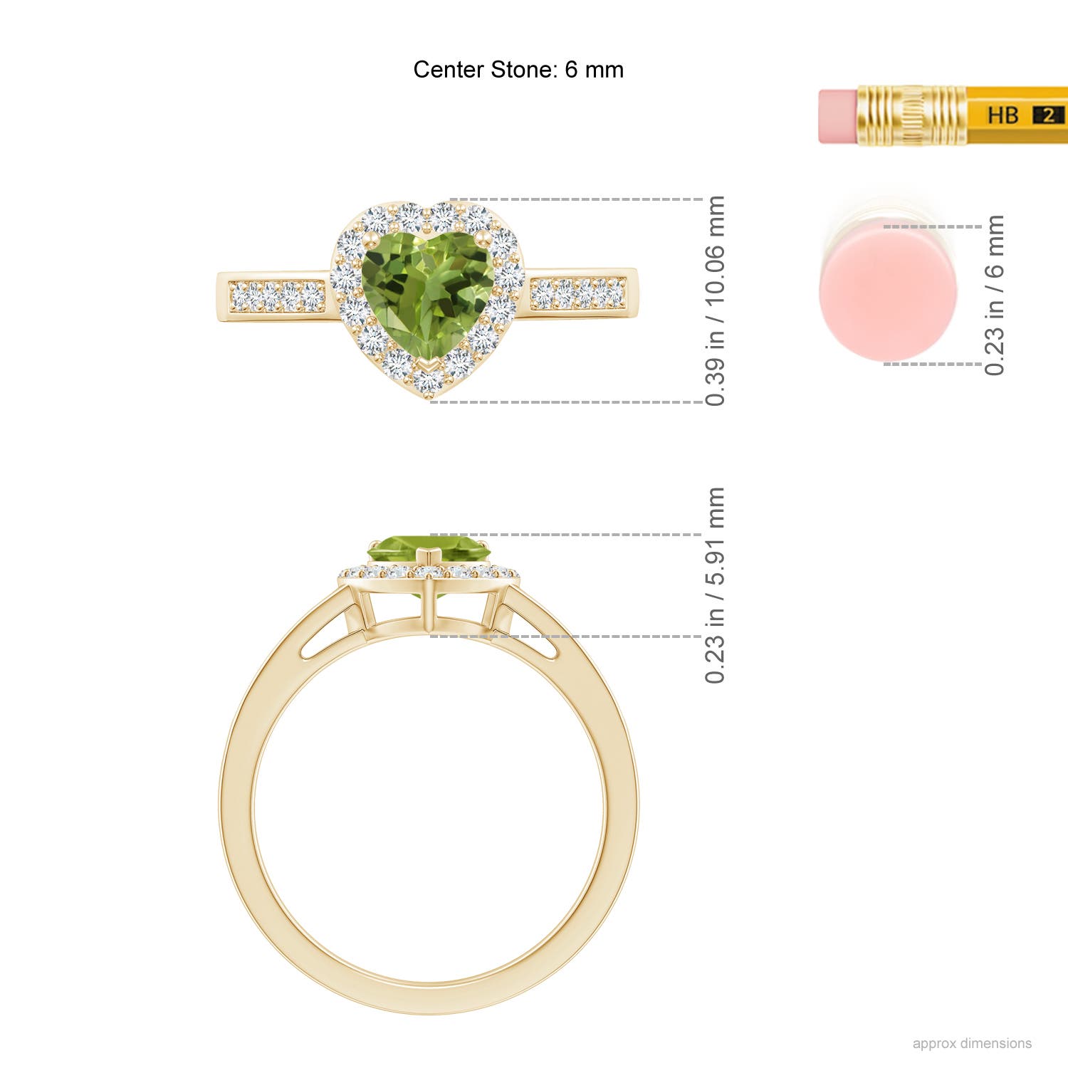 AA - Peridot / 0.98 CT / 14 KT Yellow Gold