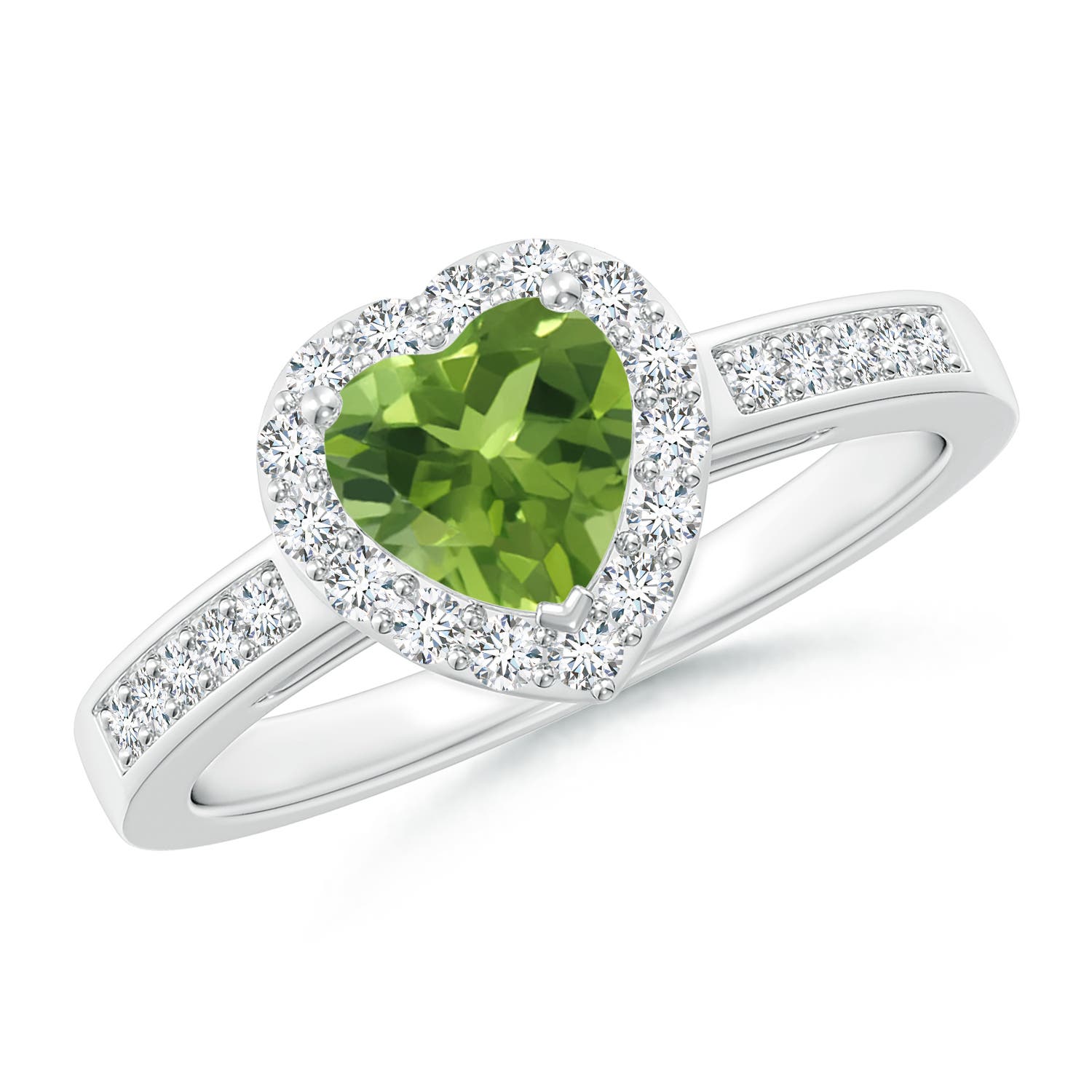 AAA - Peridot / 0.98 CT / 14 KT White Gold