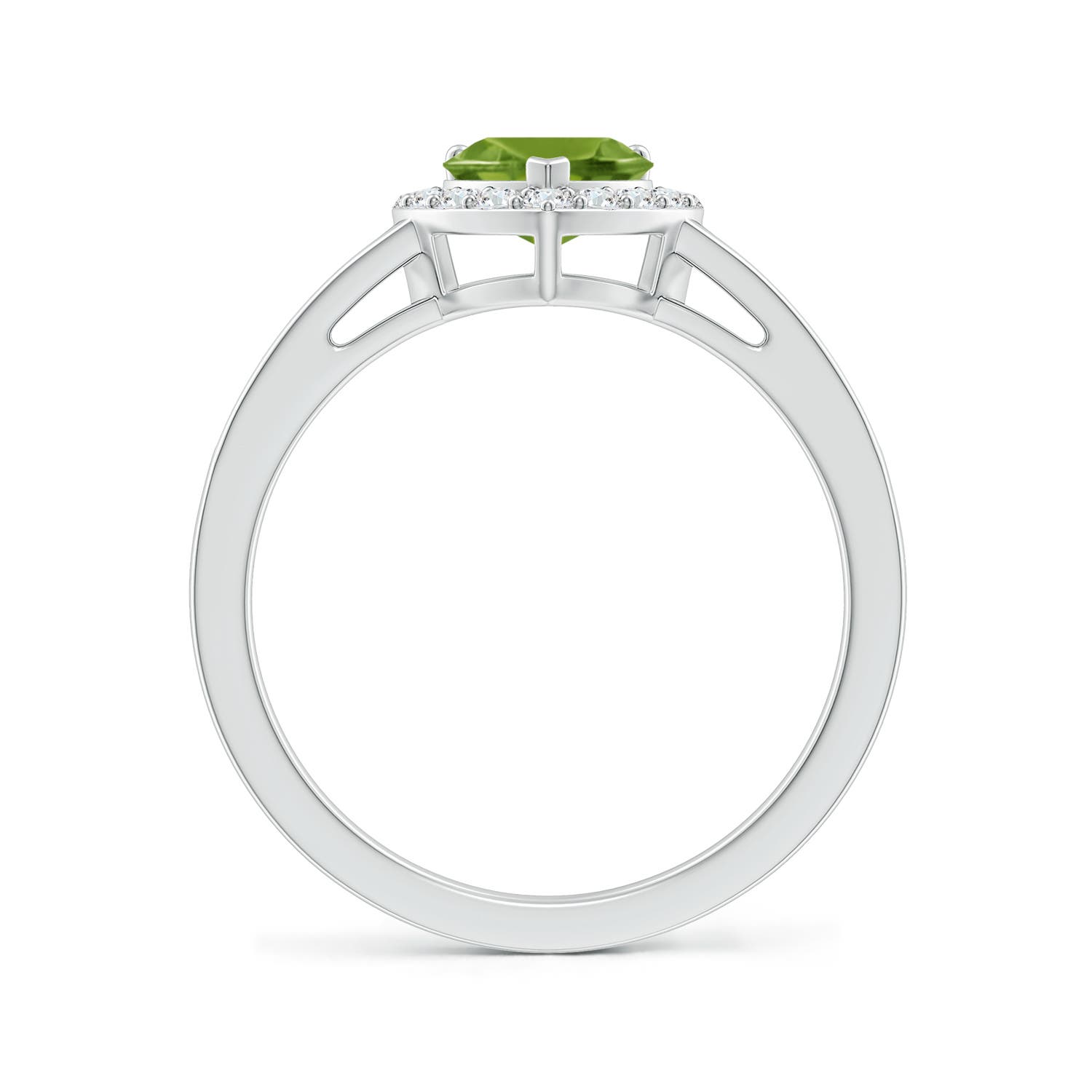 AAA - Peridot / 0.98 CT / 14 KT White Gold